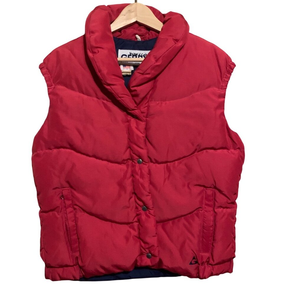 VTG Gerry Down-Puffer Vest Red Size Med Made in‎ USA Denver Winter Sports